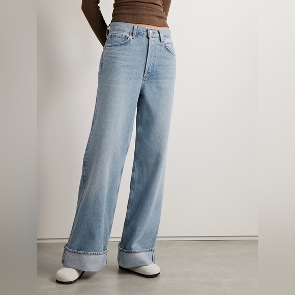 NWT! AGOLDE Dame High Rise Wide Leg Jeans Showdown Cuffed Women’s Size 26 ☮️ - Picture 4 of 8